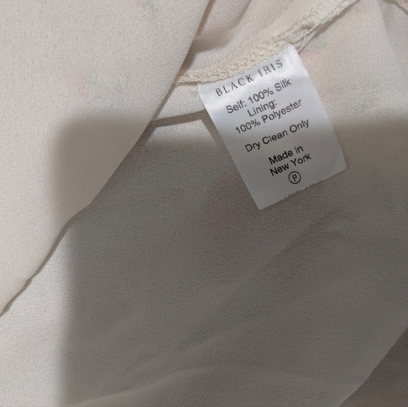 Black Iris Red Rose 100% Silk Sleeveless Mini Slip Dress Evening Romantic Date - Picture 9 of 12